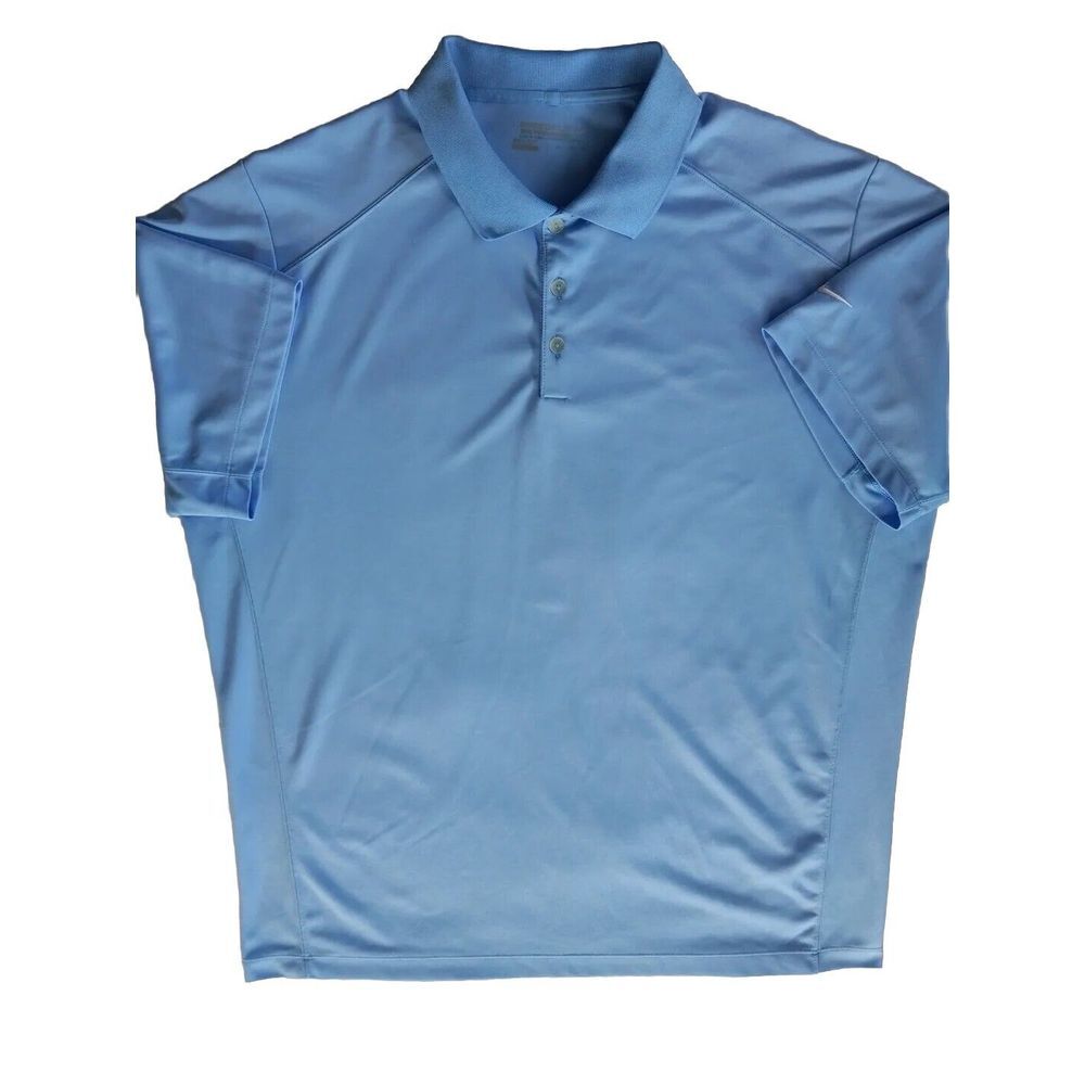 Nike Golf Tour‎ Performance Men's XL Buttons Up Polo Dri-Fit Powder Blue